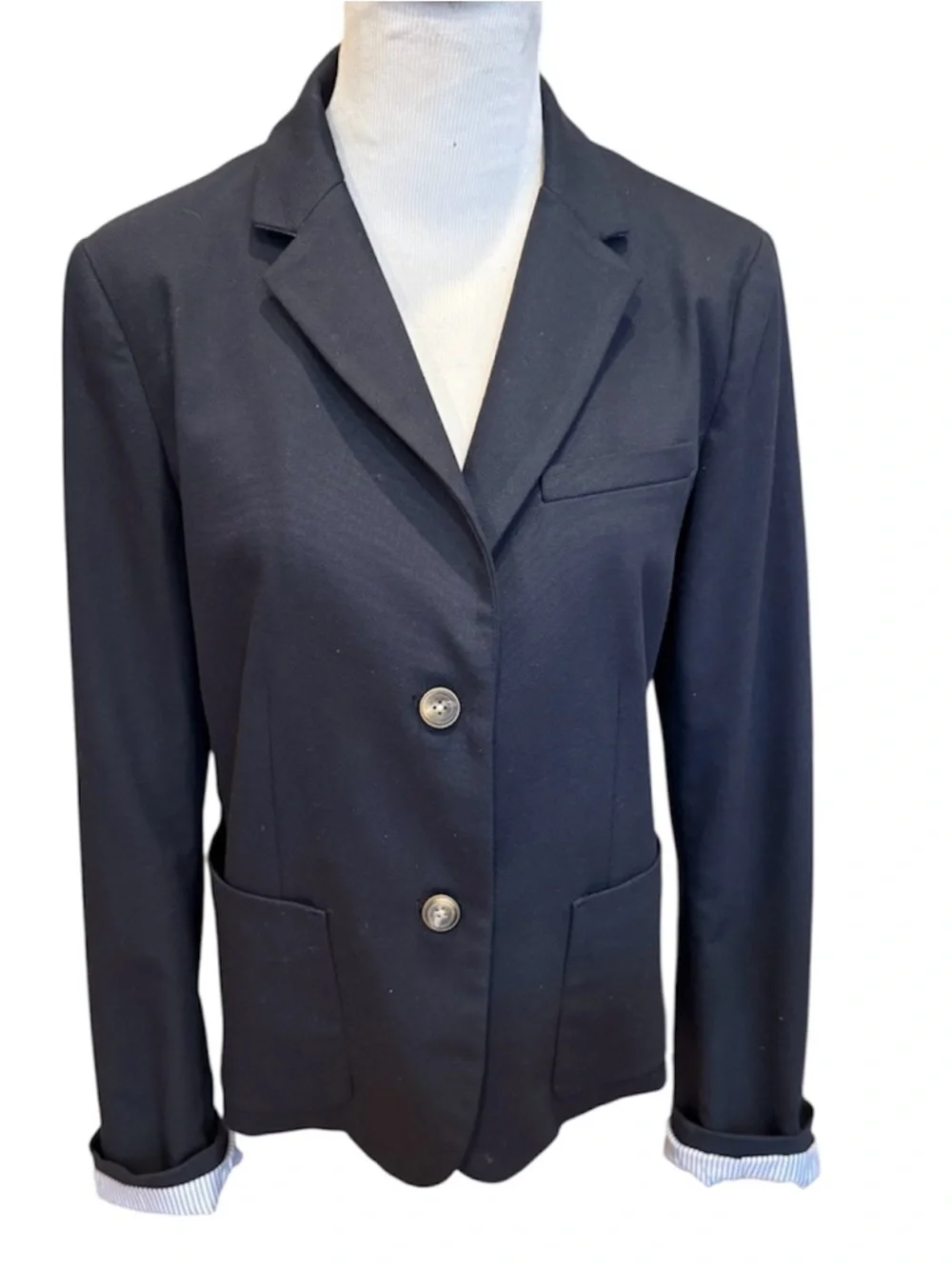 Gap Navy Blue Academy Blazer Jacket Striped Lining 12 Sporty Preppy Classic
